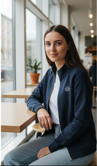 Sweatjacke classic blau