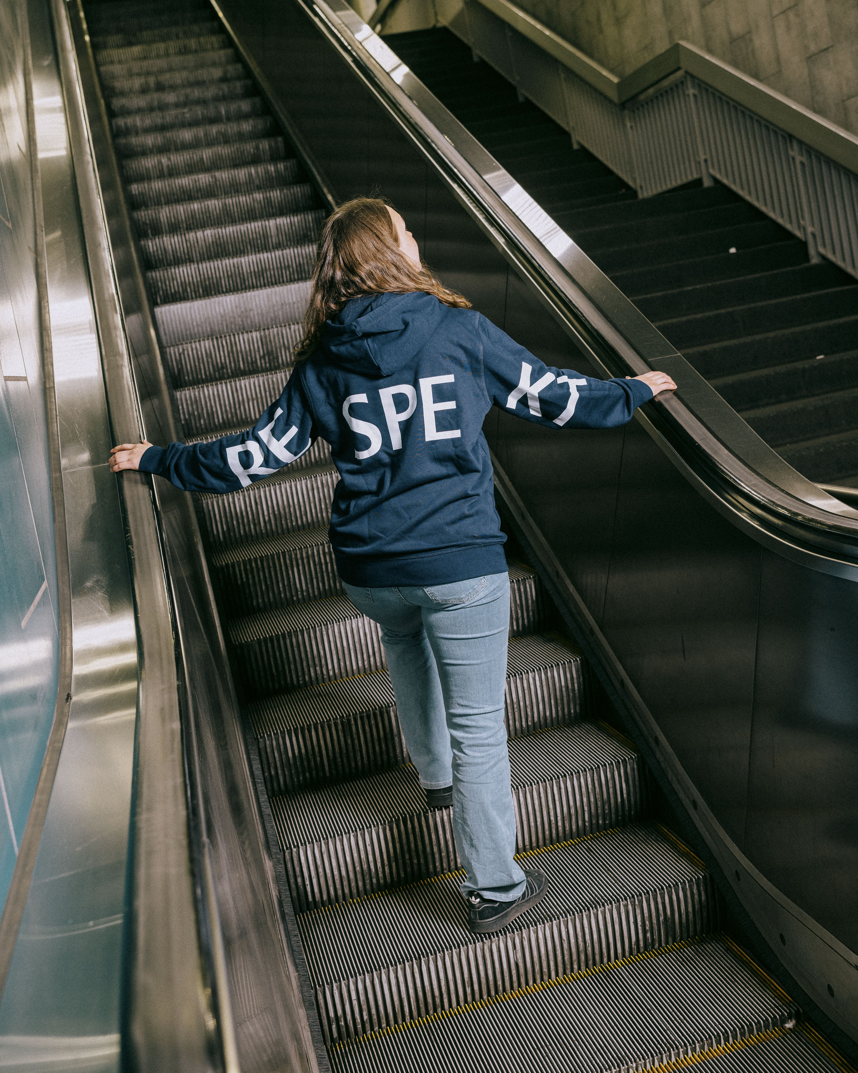 Hoodie "RESPEKT" blau
